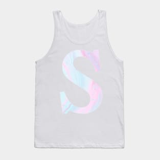 The Letter S Blue and Pink Marble Tank Top